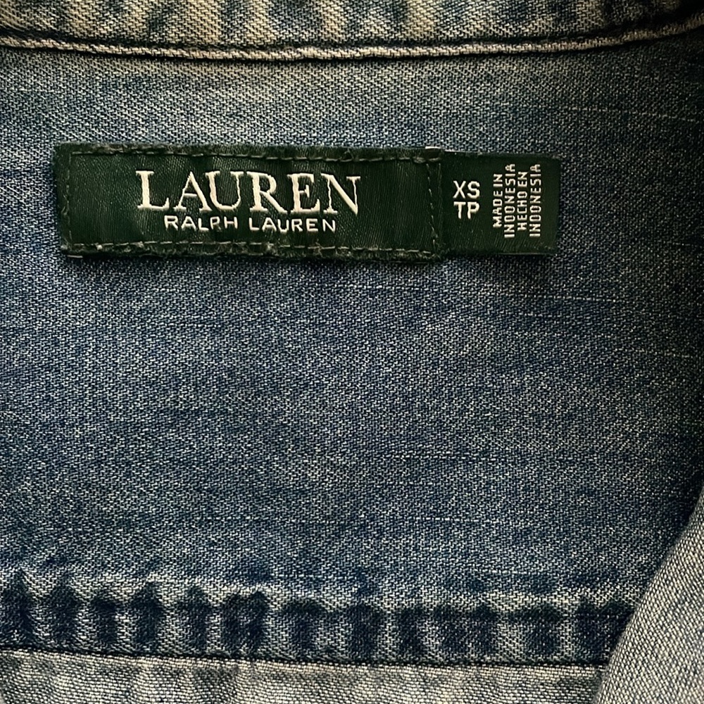 Ralph Lauren Stonewashed Denim Ruffle Shirt - Picture 4 of 9